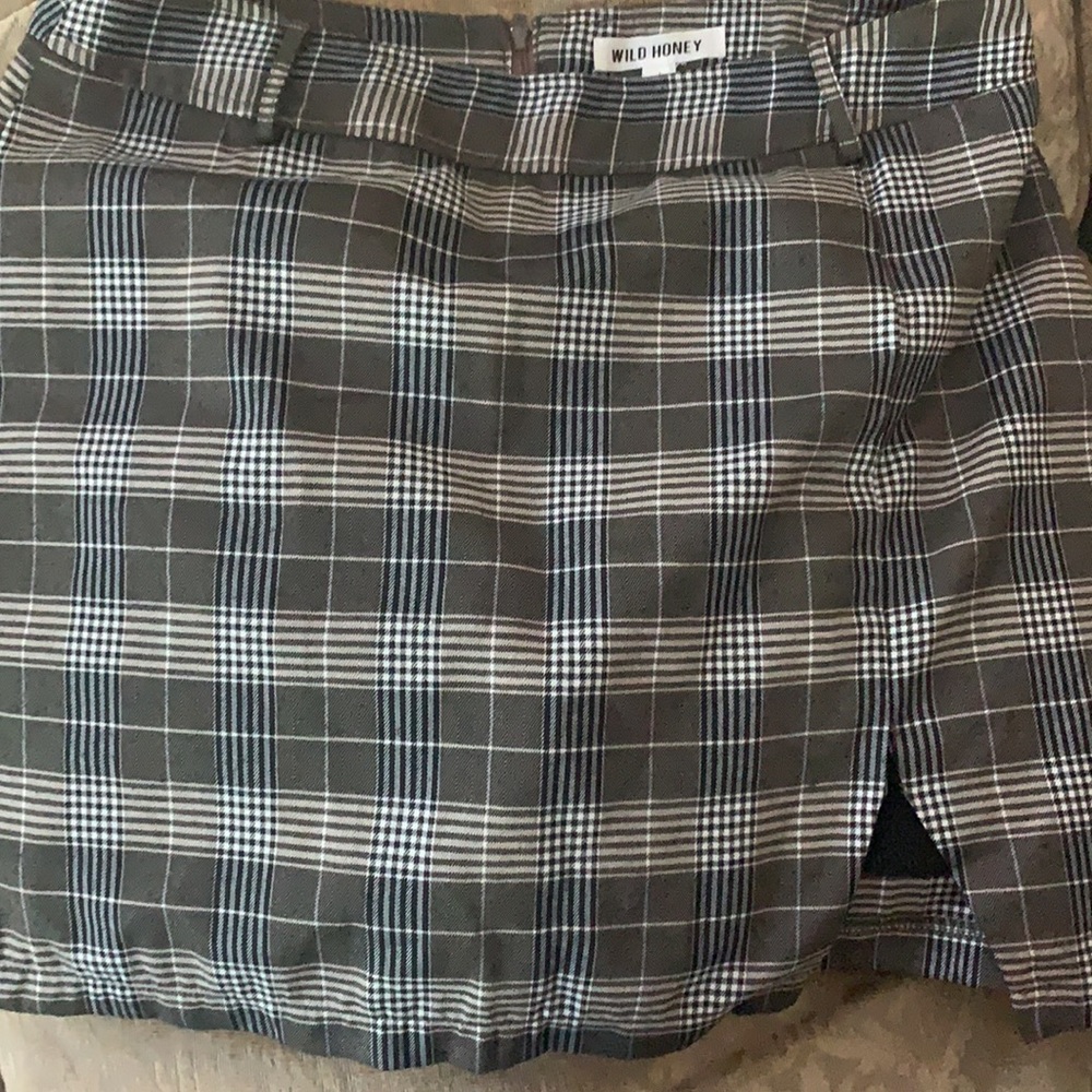 Wild Honey Plaid Mini Skirt